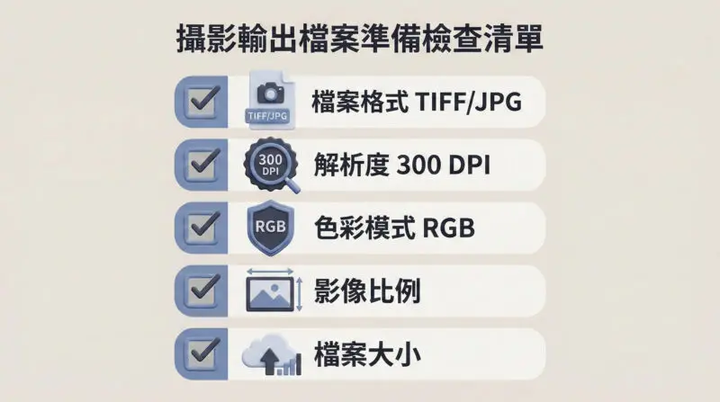 攝影輸出檔案檢查清單 - 交檔前必做的 5 項確認