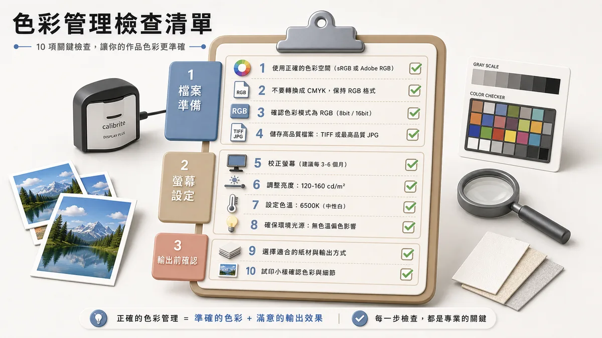 錯誤的色彩空間設定示意圖